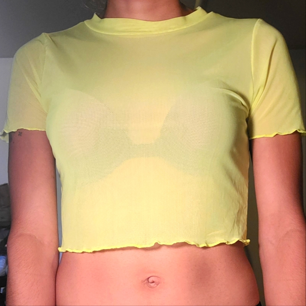 Neon see-thru crop top